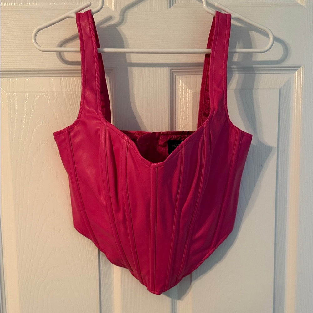 Hot Pink Bardot Corset Top